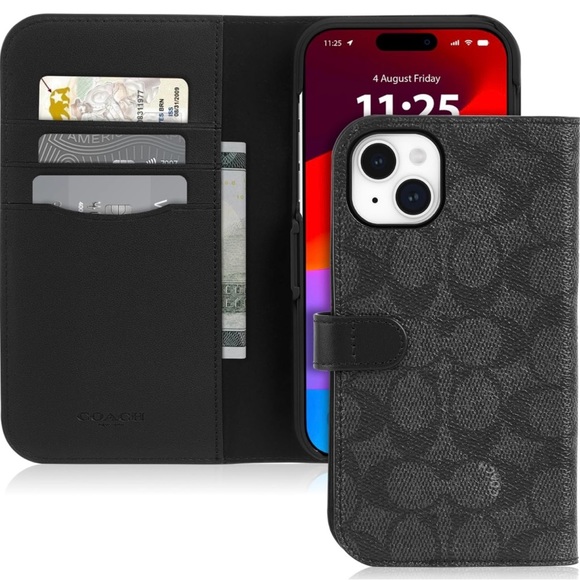 Coach Accessories Coach Iphone 2 13 14 15 Folio In Signature Canvas